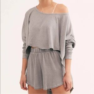 Free People Throw and Go Set grey medium